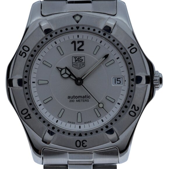 RARE Vintage Men's 38mm Tag Heuer Automatic Silver Dial Watch! Ref: WK2116-1!